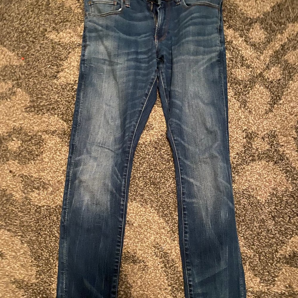 Men's size 31/ 30 Raw Straight Leg Blue Jeans